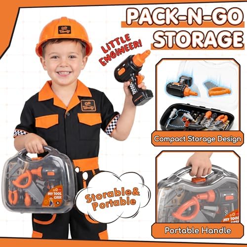 Lehoo Castle Toddler Tool Set with Toy Drill & Take Apart Car for Kids 3+ - Image 6