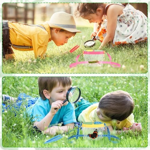 Halloscume 4 Pack Insect Bug Viewer Kit for Kids with Tweezers Explorer Outdoor Set Bug Catcher Containers for Insects Magnifying Insect Box Observation Science Nature Exploration Collecting (Deep) - Image 4