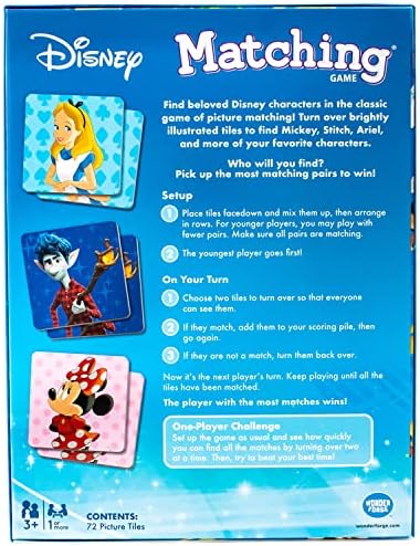 Wonder Forge Disney Matching Game - Fun Memory Game for Boys & Girls Ages 3 and Older - Featuring Classic Disney Characters - Preschool Learning Toy (Pack of 6) - Image 6