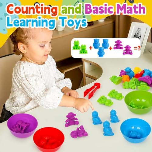 Color Sorting Toys for Kids,Counting Animals Matching Games Montessori Educational Preschol Learning Activities Sensory Traning Toys Gift for 3+ Year Old Boys Girls - Image 2