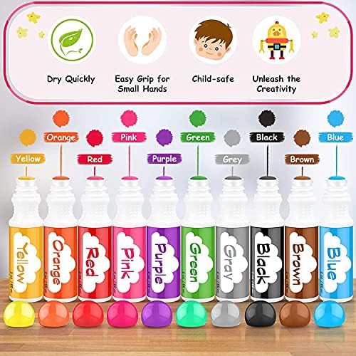 Soucolor 20 PCS 10 Colors Kids Washable Dot Markers,48 Page Activity Book - Image 2