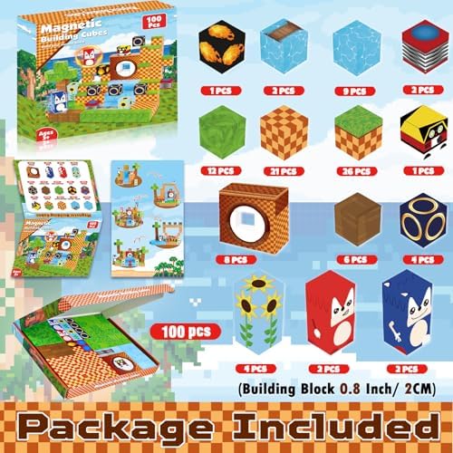 ToyUnited Magnetic Blocks, 100PCS Magnetic Building Blocks, STEM Building Game Montessori Sensory Toys for Kids Boys Girls Ages 3 4 5 6 7 8 9 10+ Holiday Birthday Gifts - Image 2
