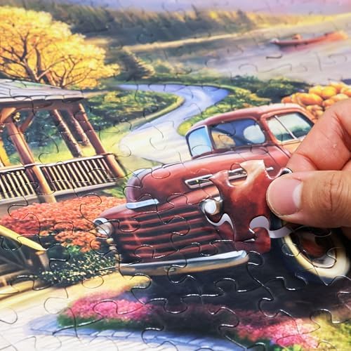 Think2Master Lakeside Mountain Retreat 500 Pieces Large Format Jigsaw Puzzle: 13+, Teens, Adults & Families. Escape to a World of Tranquility and Rustic Charm. Great Gift. Size: 26.8” X 18.9” - Image 2
