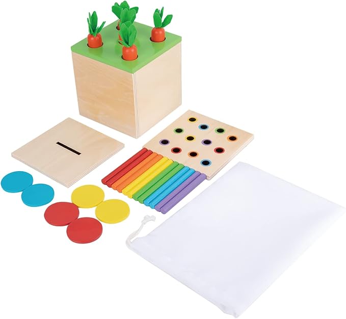 Adena Montessori 3 in 1 Wooden Play Kit for Babies 6-12 Months by AdenaMontessori