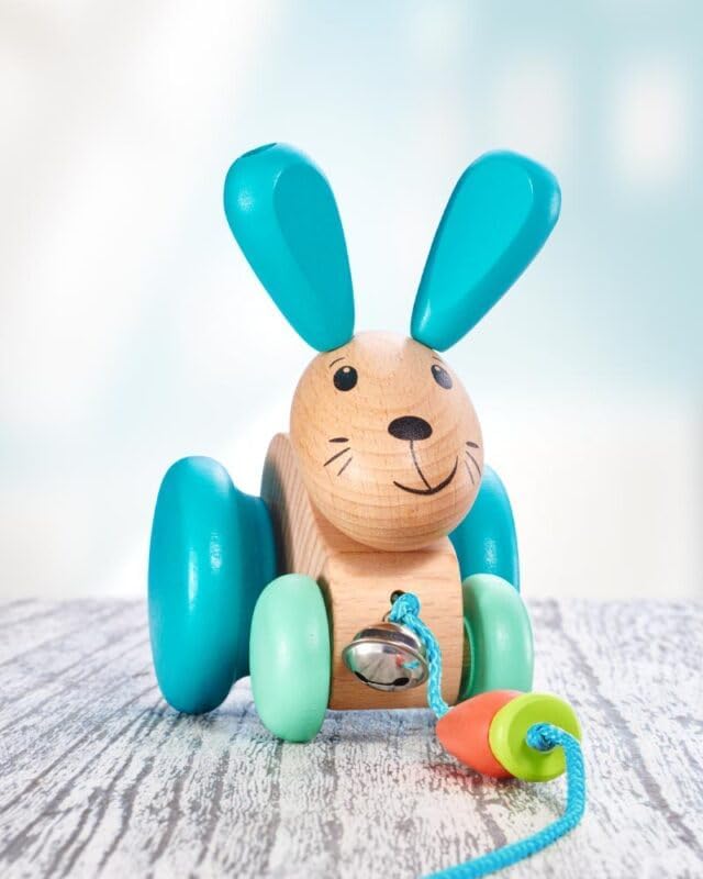 Selecta 62100 Henny Hoppel Pull-Along Wooden Rabbit 13 cm - Image 5