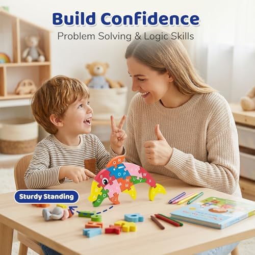 LovesTown Puzzle for Kids, Wooden, 3D Dolphin Shape - Image 6