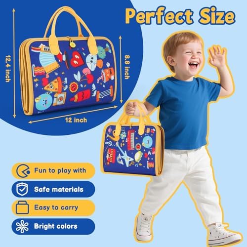 Montessori Busy Book 3-5, 12-in-1 Sensory & Fine Motor, Travel Gift - Image 4