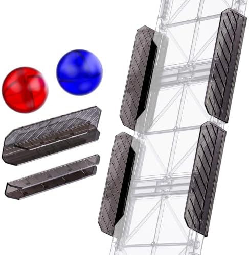 Magnetic Tiles Rail Pack 18-Pieces Magnetic Rail Clamps with Marble Run by SKTMYY
