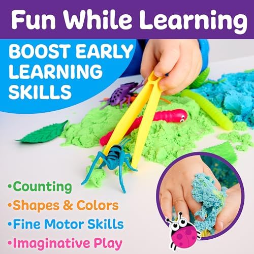 Creativity for Kids Sensory Adventure Neon Bugs Kit | Dig, Squish & Explore with Sensory Sand & Bug Toys | Scoop, Pinch & Play | Screen-Free Activity for Kids & Summer Activities (Ages 4+) - Image 4