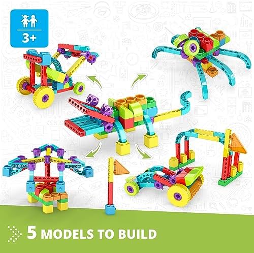Engino QBOIDZ, Alligator Adventure, Building Blocks for Ages 3+, STEM Kit, Preschool Educational Toys for Kids, Engaging Kids Learning, Montessori Toys for Boys & Girls (5 Models) - Image 2