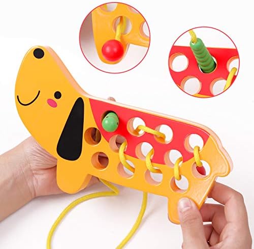Wooden Lacing Threading Toys Fine Motor Skill Toys for 3 Year Old - Image 3