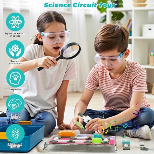 Science Kits for Kids Age 5-7 8-12, STEM Educational Learning Toys with 58 Circuit Parts, Over 520 Projects, Travel Sensory Table Fidget Toy for Boys Girls Birthday Gifts Ages 3 4 5 6 7 8 9 10 11 12 - Image 6
