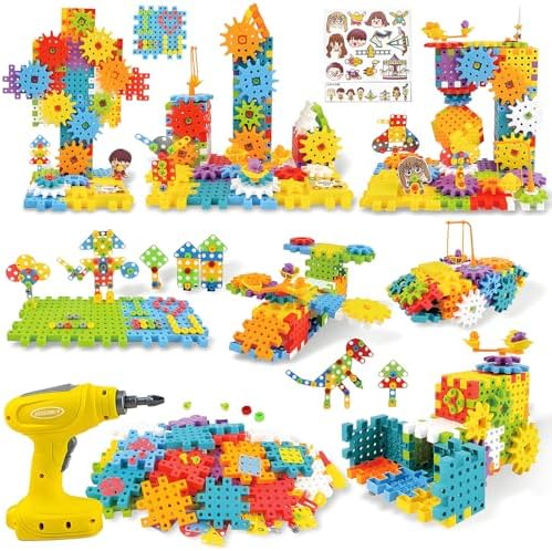 STEM Education Building Toys, 248 PCS Electric Gear Building Blocks Toys Set with Drill, Toddler Screw Toy, Kids Tool Set Construction Toy for Boys Girls Gifts Age 3-8 by IIROMECI