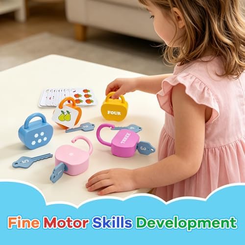 Apple Locks with Keys Toys for Toddlers Ages 3-5 – Montessori Number Toys for Kids 3 Year Old | Counting Games | Preschool & Kindergarten Classroom Must Haves - Image 5