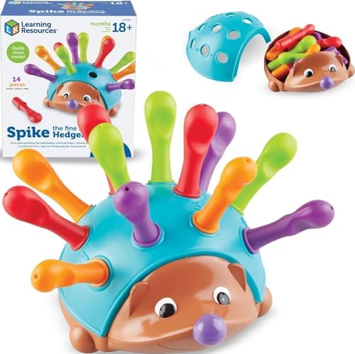 Learning Resources Spike The Fine Motor Hedgehog - Toddler Montessori Toys, Stacking Shape, Gifts for Boys and Girls, Sorting and Matching Skill Activities, Educational Games, Kindergarten by LearningResources