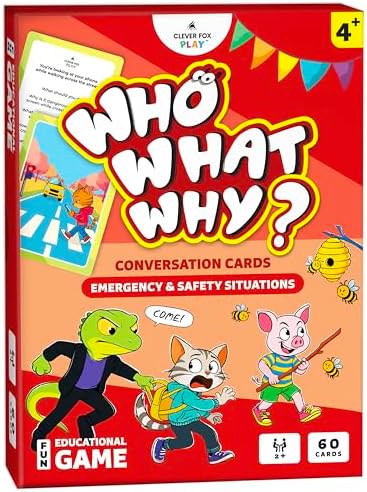 Who What Why Safety Conversation Cards for Kids, SEL Game, Ages 4+ by CleverFoxPlay