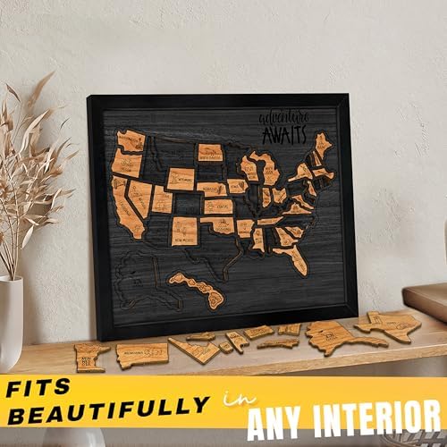 flinelife USA Landmarks Travel Map, 13x11, Wooden USA Map Puzzle, Perfect for Couples and Families Gift - Image 7