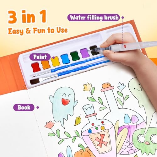 JoyCat Paint with Water Coloring Books for Toddlers (Halloween) - Image 4
