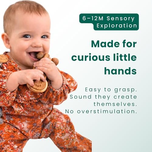 HippoToys Handcrafted Wooden Baby Rattle | Natural Teething Toy | Montessori Sensory Developmental Toy | Non-Toxic Organic Baby Toy | Newborn Infant Baby Boy Girl Gift 0-12 Months - Image 6