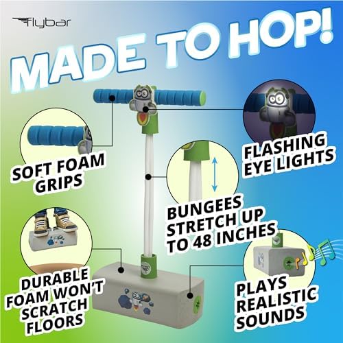 Flybar My First Foam Pogo Jumper for Kids Fun and Safe Pogo Stick for Toddlers, Durable Foam and Bungee Jumper for Ages 3 and up, Supports up to 250lbs, Robot - Image 2