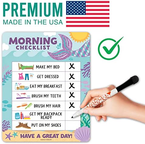 Dry Erase Morning & Bedtime Routine Chart for Kids Stickers Magnetic - Image 6