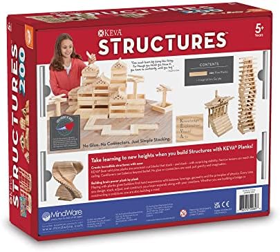 KEVA Structures 200 Wood Building Planks Set - Building Toy Includes 200 Wooden Blocks and Idea Book - Ages 5 and Up - Image 2