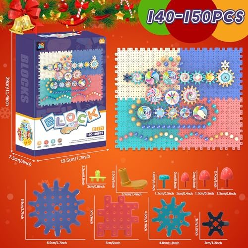 Gear Toys Interlocking Building Blocks for Kids, 150PCS Building Toys Set - Image 4