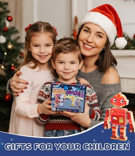 Fine Motor Building Robot Blocks for 3 4 5+Years Kids, Wooden Snap Builders - Image 7