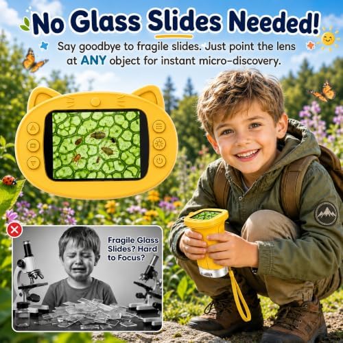 Kids Microscope, 4K 1000X Zoom, 2.4" Screen, STEM Toy for Ages 4-8 - Image 2