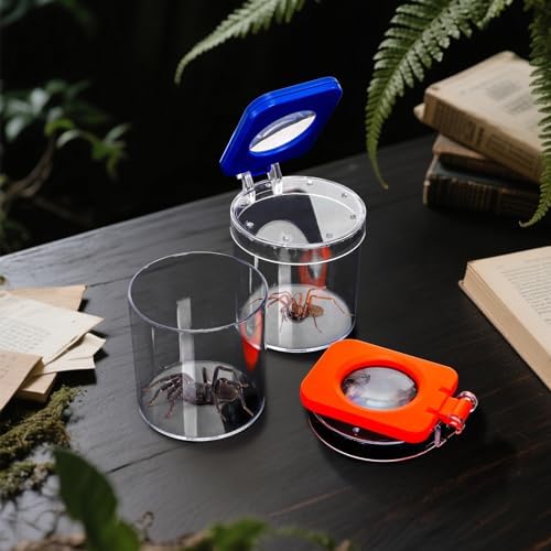 ZOOFOX 24 Pack Insect Bug Viewer, Catcher Bug Magnifying Insert Box with Colored Lids, Insect Cage Container for Science Nature Exploration Tool - Image 6