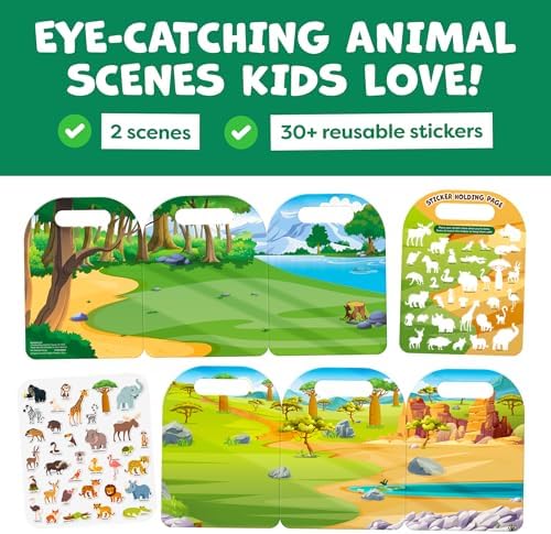 Reusable Sticker Books for Toddlers 1-3, Stickers for Toddlers 2-4 Years - Stickers for Kids Airplane Toys for Toddler 1-3, Toddler Travel Toys - Reusable Sticker Book Birthday Gifts for Boys Girls - Image 4