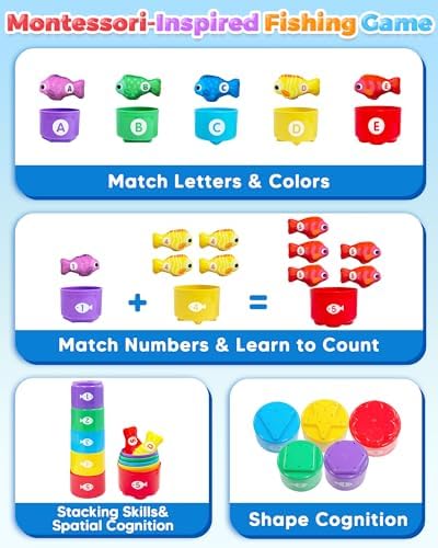 Montessori Toys for 1 2 Year Old Boy Birthday Gifts, Toddler Fishing Game - Image 3