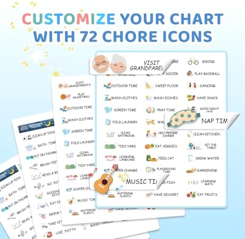2 in 1 Namable Chore Chart for Kids, Dry Erase Morning/Bedtime Routine Chart for Kid for Refrigerator, Magnetic Visual Schedule for Kid Toddlers to Do List Checklist for Kids - Image 3