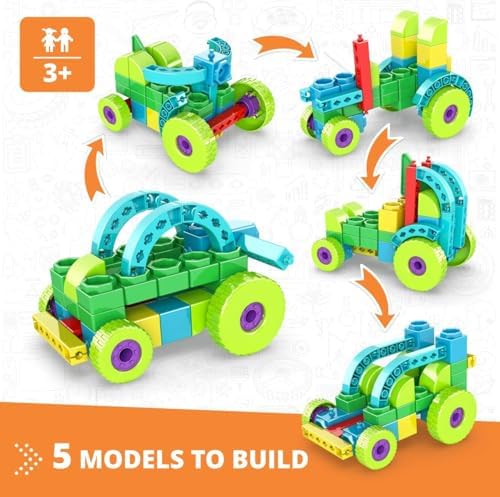 Engino STEAM Labs, Learning About Vehicles, STEAM Kit for Ages 3+, Building Blocks, STEM Kit for Girls & Boys, Learning & Education Toys, Kindergarden Toys (5 Models) - Image 2