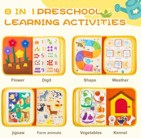 Jollybaby Soft Busy Books Sorting Toy for 18 M+ Baby Yellow - Happy Farm - Image 5