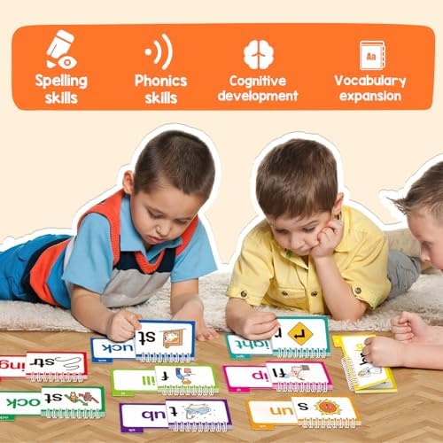 Phonics Flash Cards Word Family Build Book,Learn to Read 30 Read and Rhyme Flip Books,Sight Words Flash Cards Kindergarten Phonics Flip Books for Kids Classroom Homeschool Preschool Learning Activity - Image 6