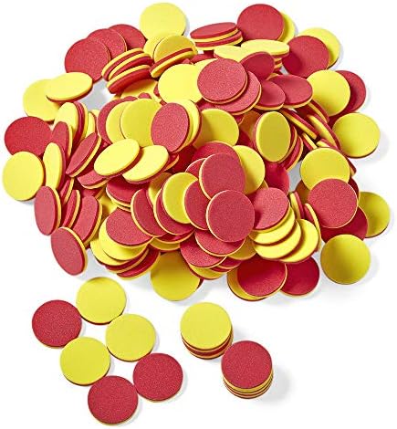 hand2mind Foam Two-Color Counters, Red and Yellow, Manipulatives, Chips, Math Bingo, 200 Count by hand2mind