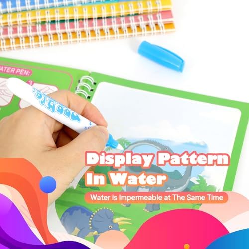 5 Pack Reusable Water Coloring Book for Toddlers, Water Doodle Book Toys, Paint with Water Books,Mess-Free Coloring Book, Portable Educational Doodle Drawing Toy,Educational Learning Kits Gifts - Image 3