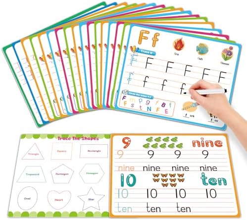 16PACK Alphabet Numbers Shapes Flash Cards,Handwriting Practice by Unknown
