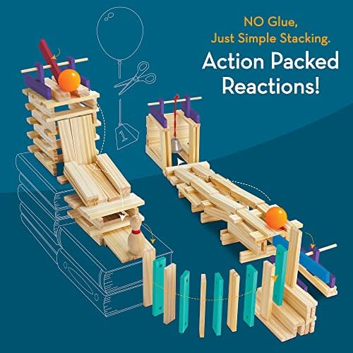 MindWare KEVA Contraptions Reactions Planks Building Toy - 178 KEVA Building Planks (191 Piece Set) - Free-Form Wood Building Set for Kids to Create Their Own Ball Maze – Ages 7 & Up - Image 5