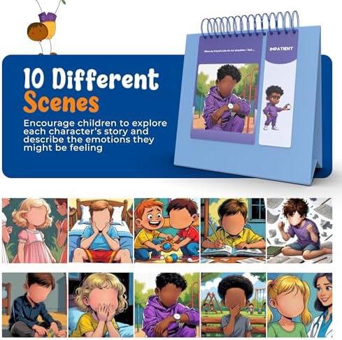 Thought-Spot Expressive Faces Flipbook | Emotions Wheel & Feelings Chart | Emotional Regulation Tool for Home, Class, Calm Down Corner | Helps Kids Learn Coping Skills | Autism Must-Have - Image 5