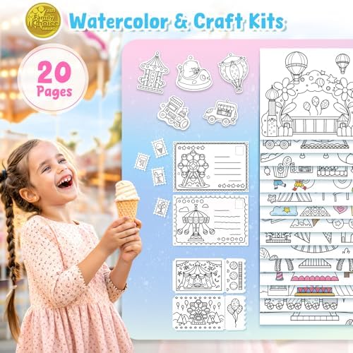 JoyCat Paint with Water Coloring Books for Toddlers, Watercolor Painting Sets for Kids Ages 3-5 4-8, Arts and Crafts Drawing Activities Toy Birthday Gifts for Boys Girls (Funfair) - Image 2