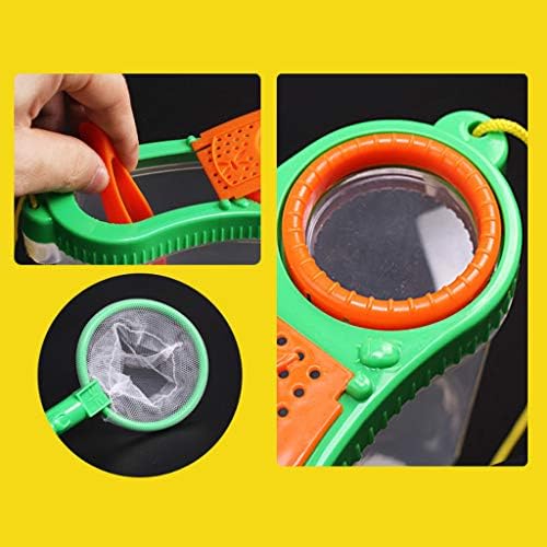 Portable Nature Observation Box with Dual-View Enlargement Viewer, Transparent Critter Container for Outdoor Exploring Includes Net and Tweezers, for Explorers and Students - Image 3