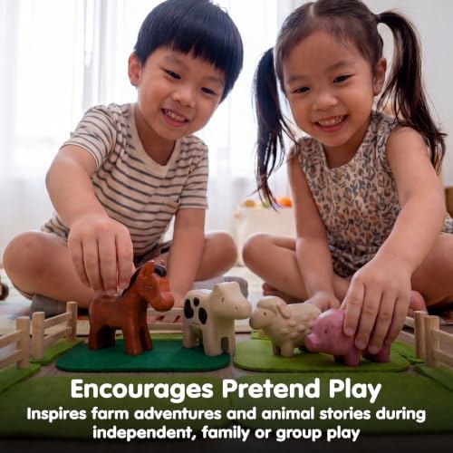 PlanToys® Wooden Sheep Montessori Kids Farm Animal Figurine Play Toy Set - Image 6