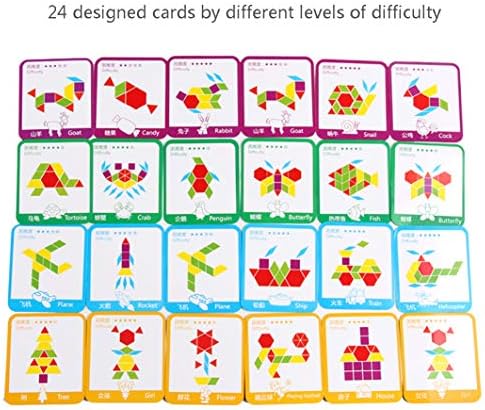 155 Pcs Wooden Pattern Blocks Set Geometric Shape Puzzle - Image 4