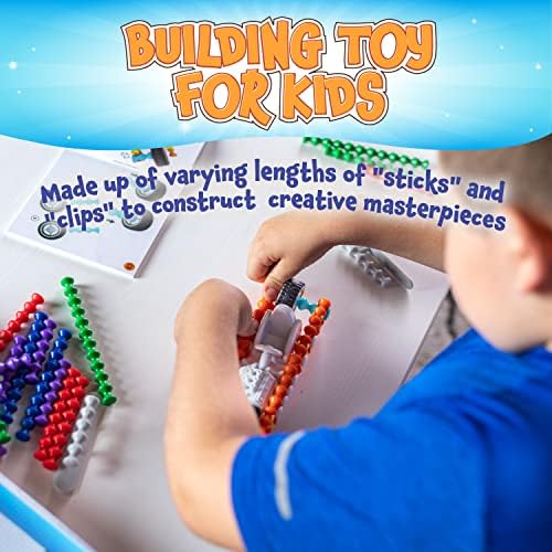 POPULAR PLAYTHINGS Clipstix Building Sticks Kit, Deluxe 150 Piece, Playstix - Image 3