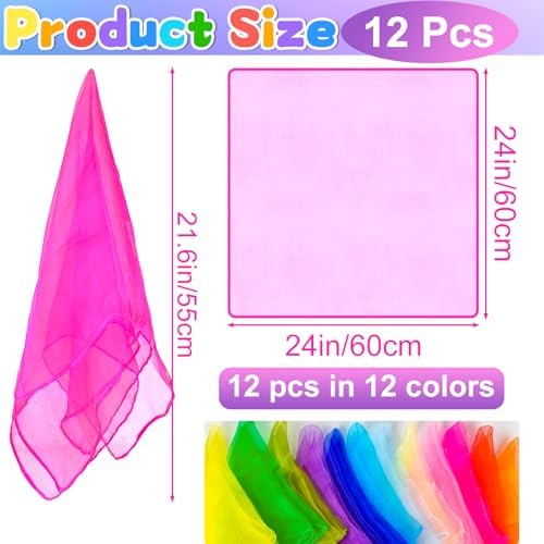NEBURORA Juggling Scarves Square Colorful Play Scarve for Dance Magic Tricks Performance Props Scarf Accessories - Image 2