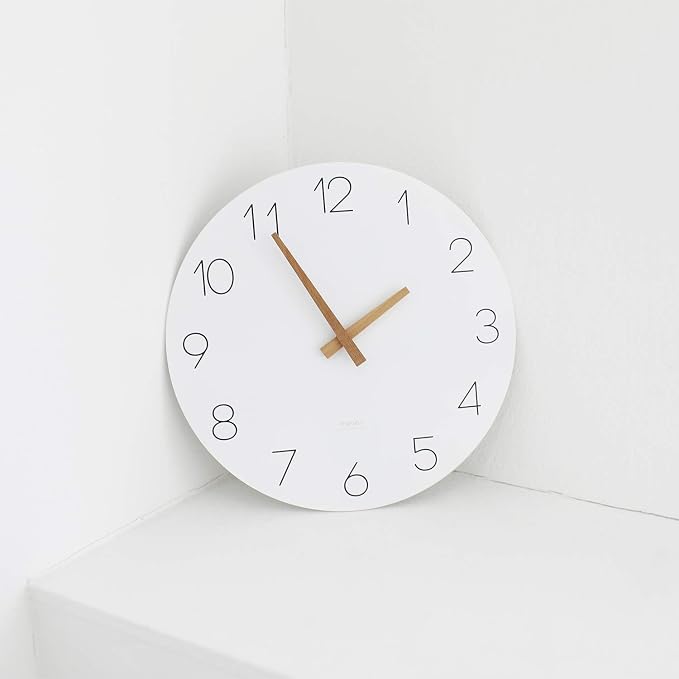 mooas Flatwood Wall Clock, 12" Analog Wall Clock, Silent Non-Ticking - Image 2