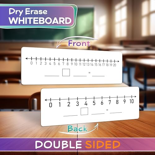 SCRIBBLEDO Dry Erase Number Line Board 12x4” Double Sided for Grades 1-2 - Image 3