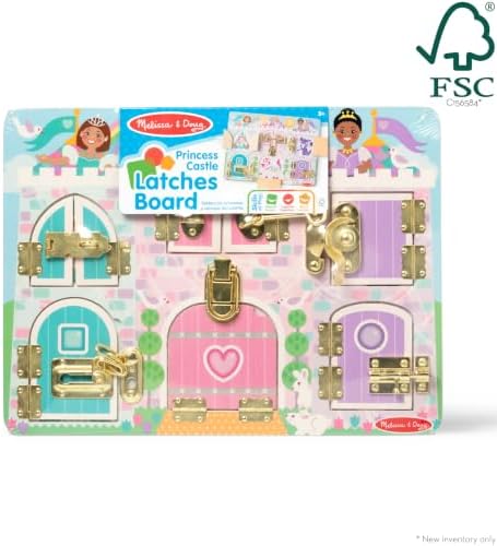 Melissa & Doug Princess Castle Wooden Latches Board Sensory Activity Toy - Image 2